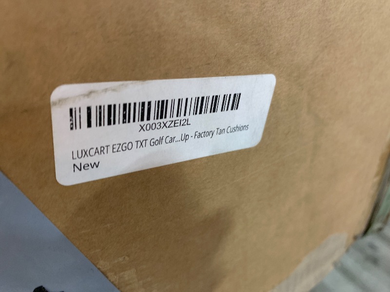 Photo 1 of LUXCART EZGO TXT Golf Cart Rear Flip Folding Back Seat Kit, 1995 and Up - Factory Tan Cushions
****TEAR IN ITEM IN OPENING OF BOX***