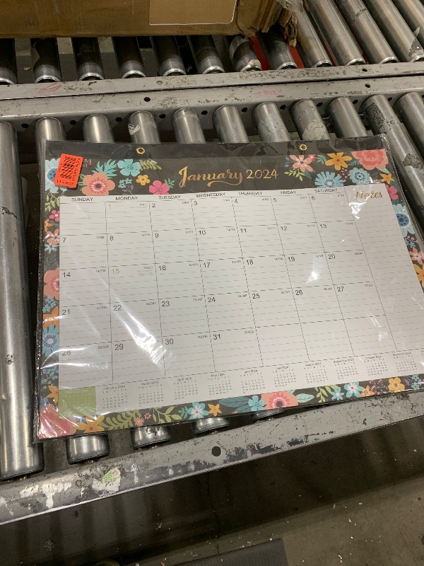 Photo 1 of 2025 Desk Calendar - Large Desk Calendar 2025, Jan. 2025 - Dec. 2025, 22" x 17", 12 Months, Corner Protectors - Black Floral