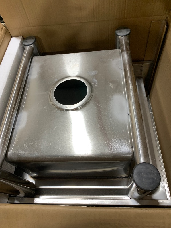 Photo 1 of Stainless Steel Utility Sink Free Standing Single Bowl Kitchen Sink with Hot and Cold Water Plumbing Outdoor sink for Bathroom Farmhouse Style portable sink, 20 Inch