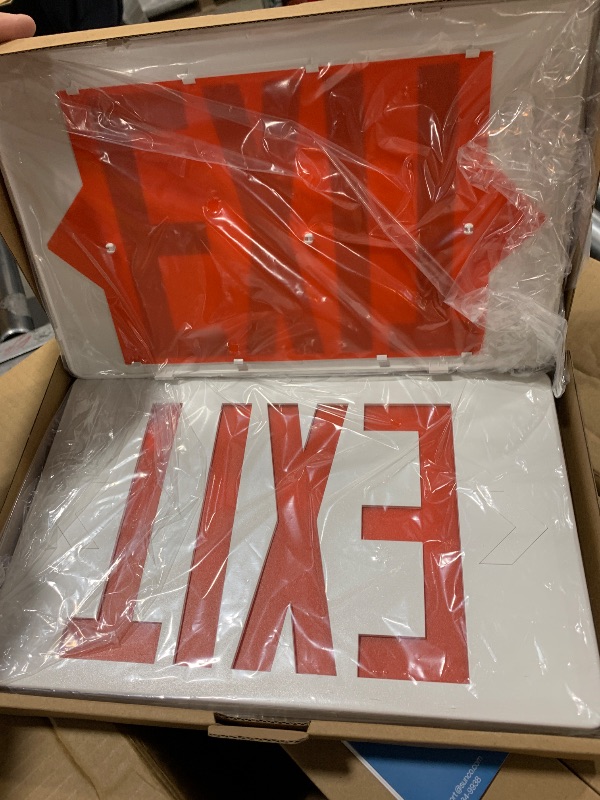 Photo 1 of Sunco 6 Pack LED Exit Sign with Emergency Light, Commercial Grade Double Sided Fire Exit Lights, Backup Battery, Illuminated Emergency Exit, 120-277V, Dual Mounting, UL 94V-0 Fire Resistant