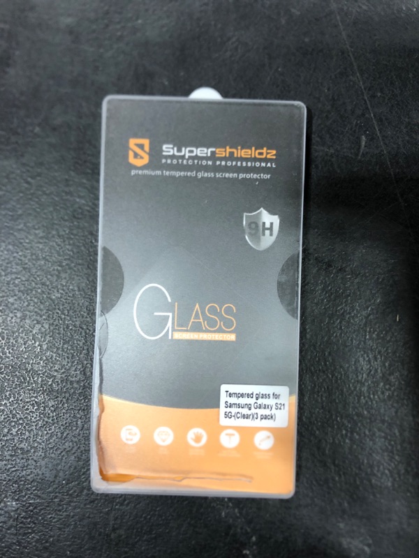 Photo 2 of (3 Pack) Supershieldz Designed for Samsung Galaxy S21 5G Tempered Glass Screen Protector, Anti Scratch, Bubble Free