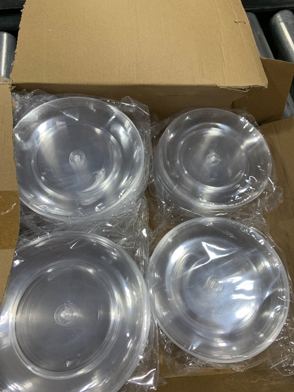 Photo 1 of Mimorou Clear Plastic Dessert Plates 5.5 Inch Disposable Cake Plates Small Party Plates Bulk Clear Round Plates for Wedding Dinner Appetizers BBQ Travel Catering Events (200 Pcs)