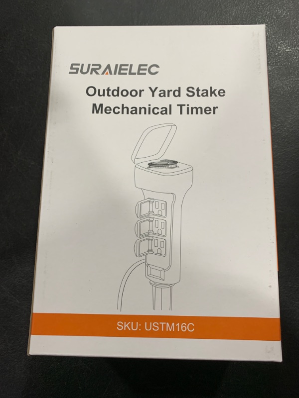 Photo 1 of SURAIELEC 24-Hour Mechanical Outlet Timer, Outdoor Power Stake Light Timer, Electrical Power Strip Weatherproof, 6FT Extension Cord Multiple Plug Splitter for Patio Lights, Christmas Decorations