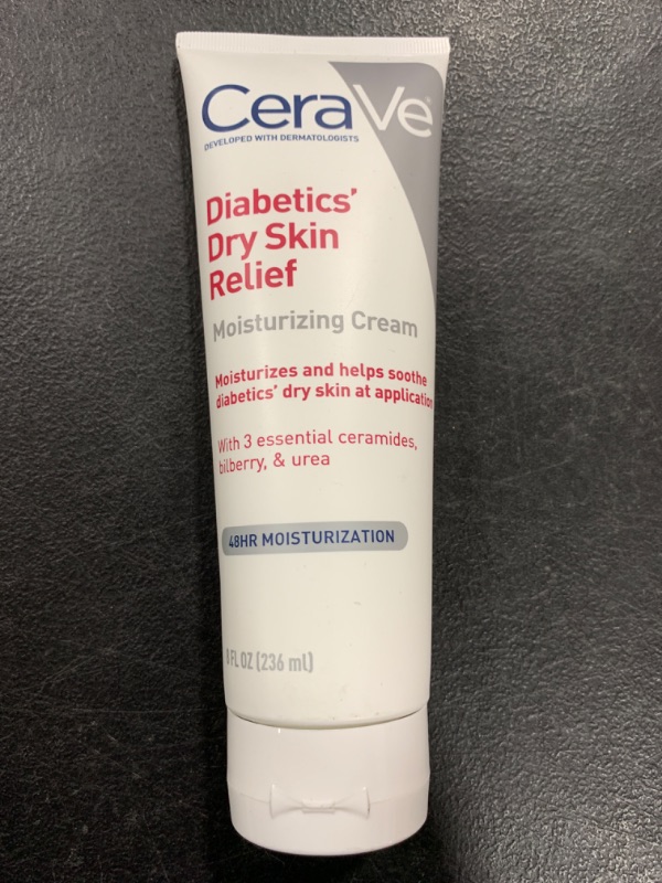 Photo 2 of CeraVe Moisturizing Cream for Diabetics’ Dry Skin, Urea Cream with Bilberry for Face and Body, Fragrance Free & Paraben Free, 8 Ounce