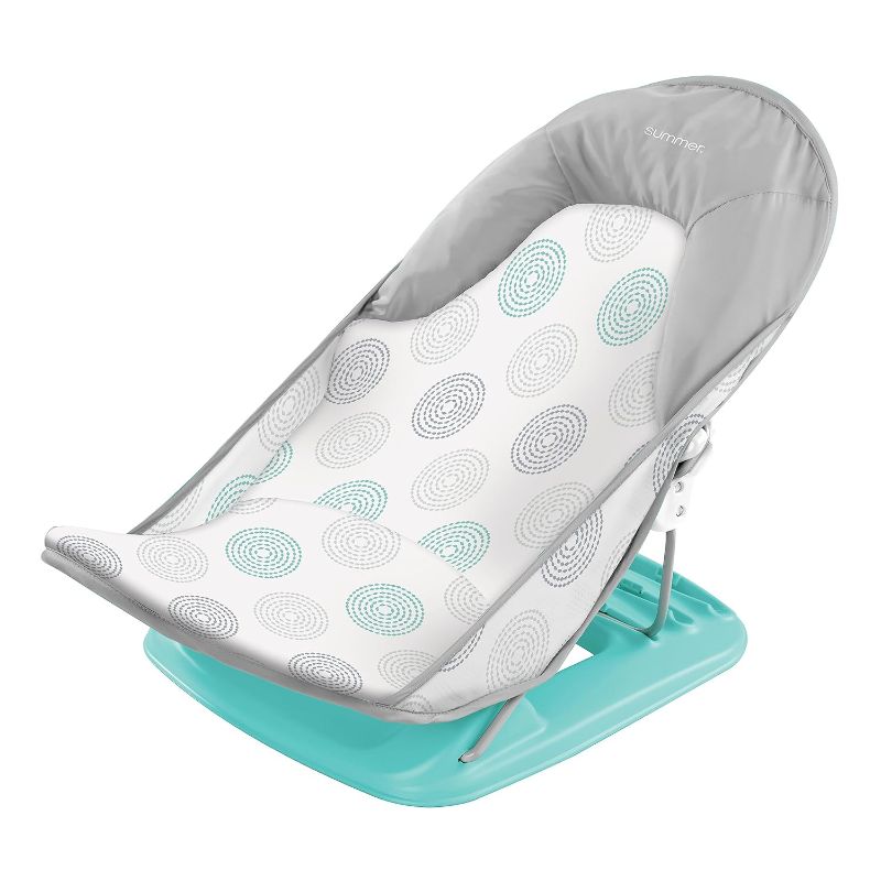 Photo 1 of Summer Infant Deluxe Baby Bath Seat, Adjustable Support for Sink or Bathtub, Includes 3 Reclining Positions - Dashed Dots
