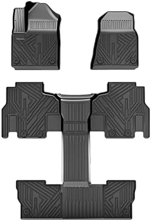 Photo 1 of T TGBROS Floor Mats Custom Fit for 2022-2023 2024 Jeep Wagoneer/Grand Wagoneer (7/8 Passenger Model) All Weather Black 3 Row Floor Liners Non-Slip TPE
