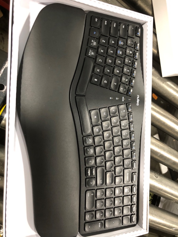 Photo 2 of Nulea RT05B Wireless Ergonomic Keyboard, Split Keyboard with Cushioned Wrist Rest, Bluetooth and USB Connectivity, USB-C Rechargeable, Compatible with Windows Mac
