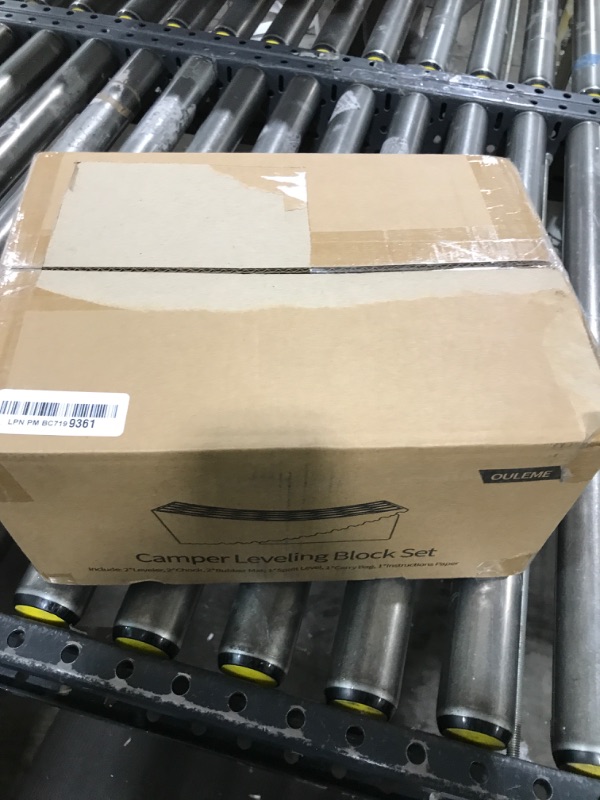 Photo 1 of RV Leveling Blocks, Camper Leveler, 2 Packs for Dual Axle Tandem Wheel Travel Trailer Motorhome, Include 2 Curved Leveler Ramp, 2 Chock, 2 Rubber Mat, 1 T Bubble Level, 1 Storage Bag