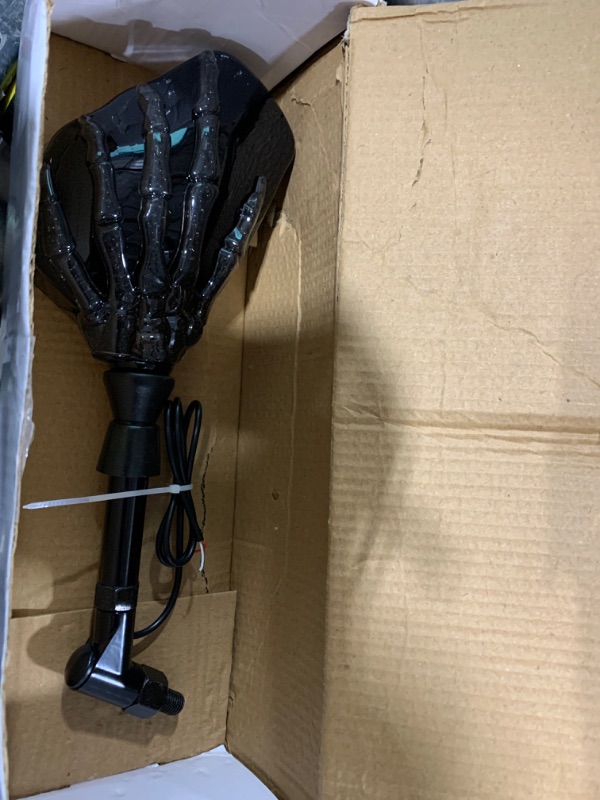 Photo 1 of OKSTNO LED Skull Skeleton Hand Claw Side Mirrors Rearview Mirrors With Turn Signals For Motorcycle with 8mm 10mm Thread Bolts, Left & Right