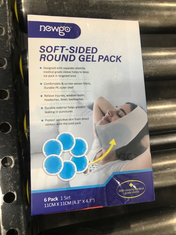 Photo 1 of NEWGO Small Ice Packs for Injuries, 6 Pack Round Ice Packs for Face, Hot and Cold Gel Ice Pack Circular Cold Compress with Cloth Backing & Sleeve for Pain Relief, Toothaches, Breast Surgery
