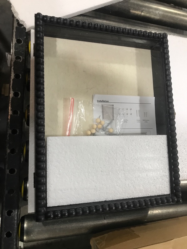 Photo 1 of Love-KANKEI Shadow Box Frame 11x14, Deep Large Shadow Box Display Case with Unique Beads Door and Glass Window, Wood Memory Box for Pictures,Medals,Memorabilia,Collections Black