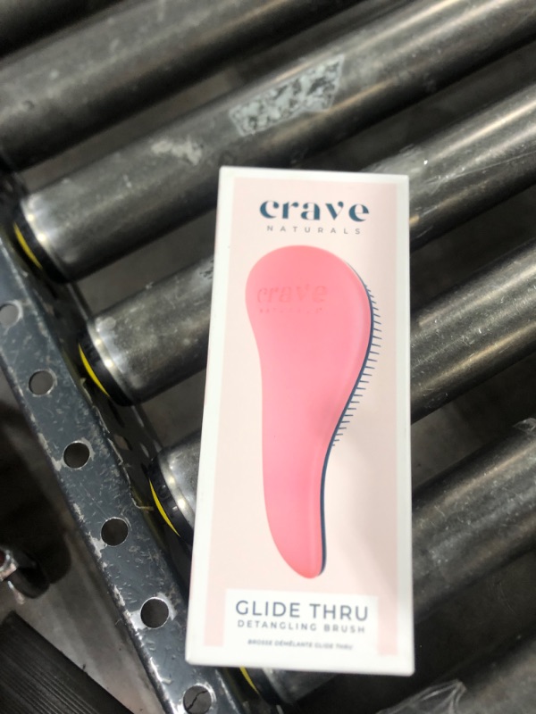 Photo 2 of Crave Naturals Glide Thru Detangling Brush for Adults & Kids Hair - Detangler Comb & Hair Brush for Natural, Curly, Straight, Wet or Dry Hair (PINK)