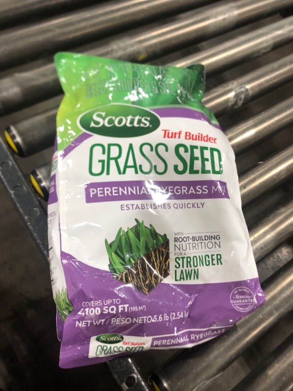 Photo 2 of Scotts Turf Builder Grass Seed Perennial Ryegrass Mix with Fertilizer and Soil Improver, Establishes Quickly, 5.6 lbs.