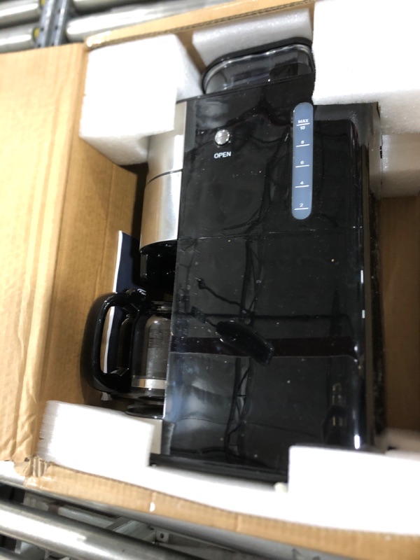 Photo 1 of Gevi 10-Cup Drip Coffee Maker with Built-in Grinder, Programmable Brew Coffee Machine with Timer, Reusable Filter, 1.5L Water Tank, Coffee Pot, Warming Plate Burr Grinder Combo