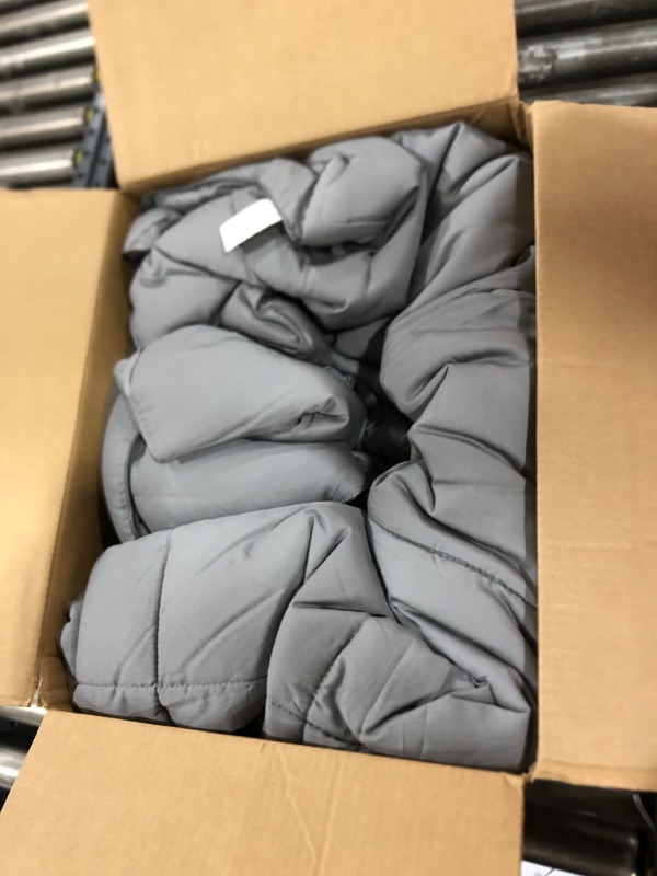 Photo 2 of 100% Viscose Made from Bamboo Comforter for Hot Sleepers- Breathable Cooling Silky Soft Duvet Insert Queen Size-with 8 Corner Tabs- All Season Comforter (88x88 Inches, Light Grey)