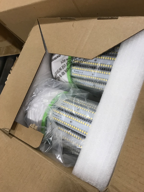Photo 1 of TJBB 2 Pack 150W E39 Large Mogul Base LED Bulb, LED Corn Cob Light Bulb 21,000 Lumens 6000K Cold White, 800W MH/HPS Replace for Garage Warehouse High Bay Parking Lot Lighting