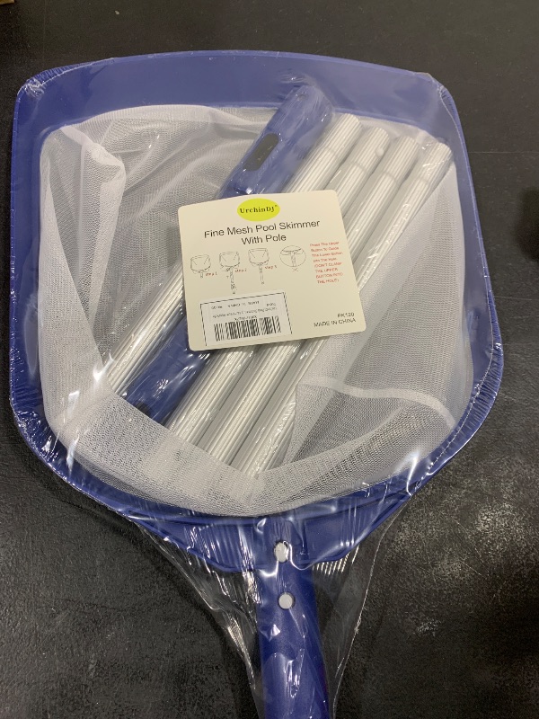 Photo 1 of Pool Skimmer Net with Pole, Ultra Fine Mesh Pool Nets for Cleaning with pole, Semi-deep Bag Pool Net Skimmer for Above Ground and Inground Pools, Pool Leaf Net with Sturdy Aluminium Pool Pole