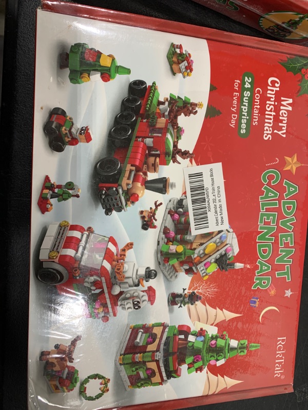 Photo 1 of Advent Calendar 2024 Christmas Holiday Countdown Building Block Sets Christmas Toy Building Sets for Kids Boys Girls Include Santa Claus Xmas Tree Train House Blocks