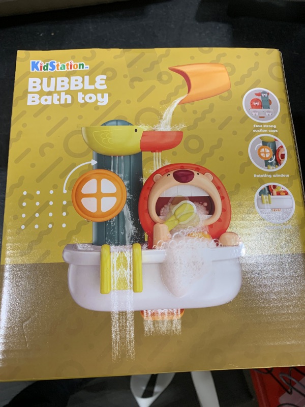 Photo 2 of KidStation® - Baby Bath Toys for Toddlers 1-3, Kids 3-4 Years Old - Lion Bathtub Toys with Bubble Foam Maker + 3 Wind-Up Swimming Turtles - Gift Card Included for Christmas and Birthday