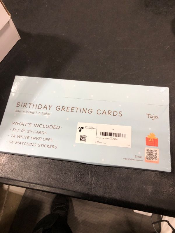 Photo 1 of Taja Happy Birthday Cards Bulk, 24 Pack, 4x6 Inches Assorted Blank Birthday Cards with Envelopes & Box, Bulk Birthday Cards Set for Kids, Friends, Family and Office - Multicolor