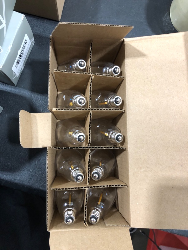 Photo 1 of Couah 10 Pack Edison LED Light Bulbs, 0.6 watt E12 Screw Base Replacement Bulbs, LED Shatterproof Bulbs ST38 Clear Plastic Light Bulbs for Outdoor Patio ST38 String Lights, Warm White