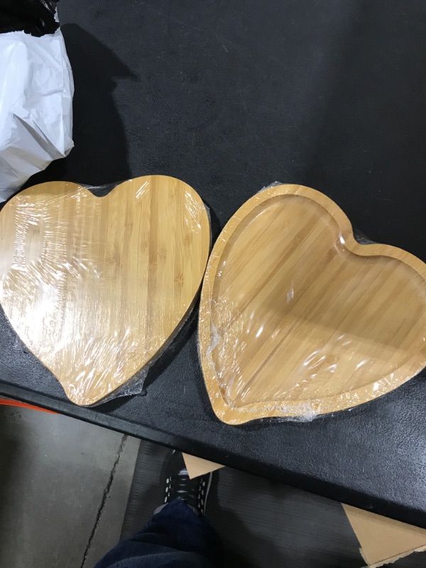 Photo 2 of 2 Pcs Bread Tray for Bakery Serving Plate for Home Dishes Tray for Home Bamboo Wooden Tray Snack Plate for Hotel Fruit Plate for Restaurant
