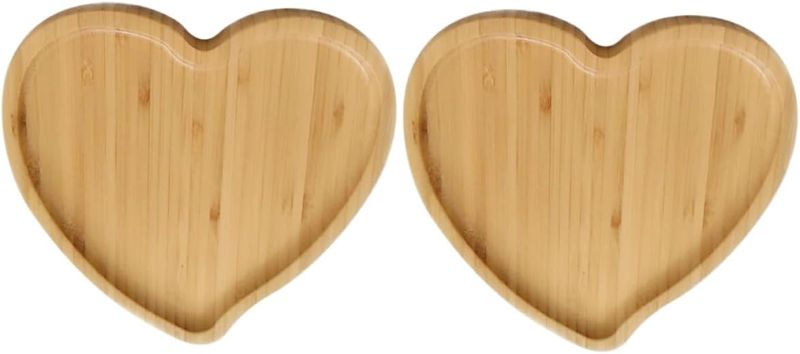 Photo 1 of 2 Pcs Bread Tray for Bakery Serving Plate for Home Dishes Tray for Home Bamboo Wooden Tray Snack Plate for Hotel Fruit Plate for Restaurant
