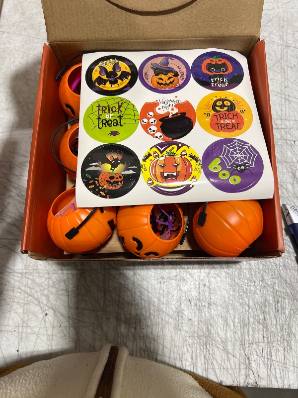 Photo 2 of 144 PCS Halloween Party Favors For Kids, 18 Pack Prefilled Halloween Pumpkins bucket with Toys Halloween Toys Bulk for Halloween Party School Classroom Prizes Rewards Trick or Treats Gifts