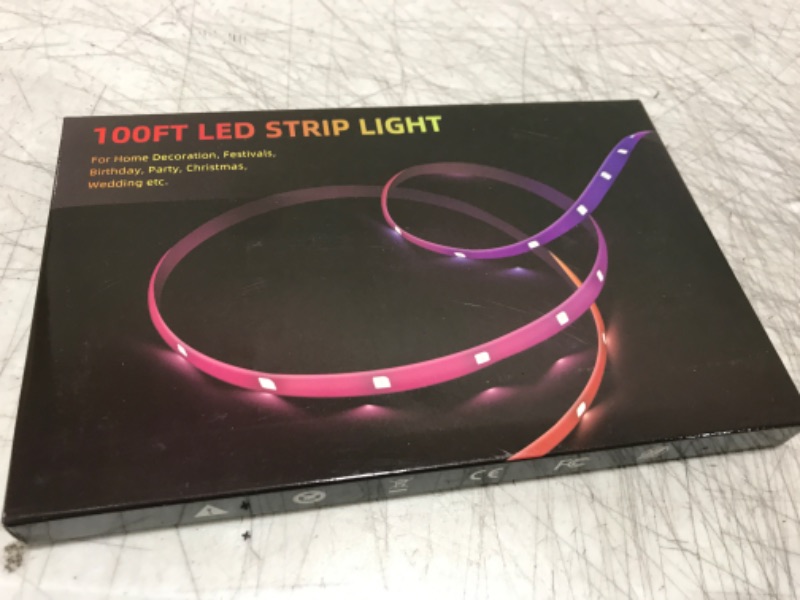 Photo 2 of 100FT Smart LED Strip Lights (2 Rolls of 50ft), RGB Strip Lights Sync to Music with 40 Key Remote Controller LED Lights for Bedroom,Christmas Lights decration (Multi-Colored, 100FT)