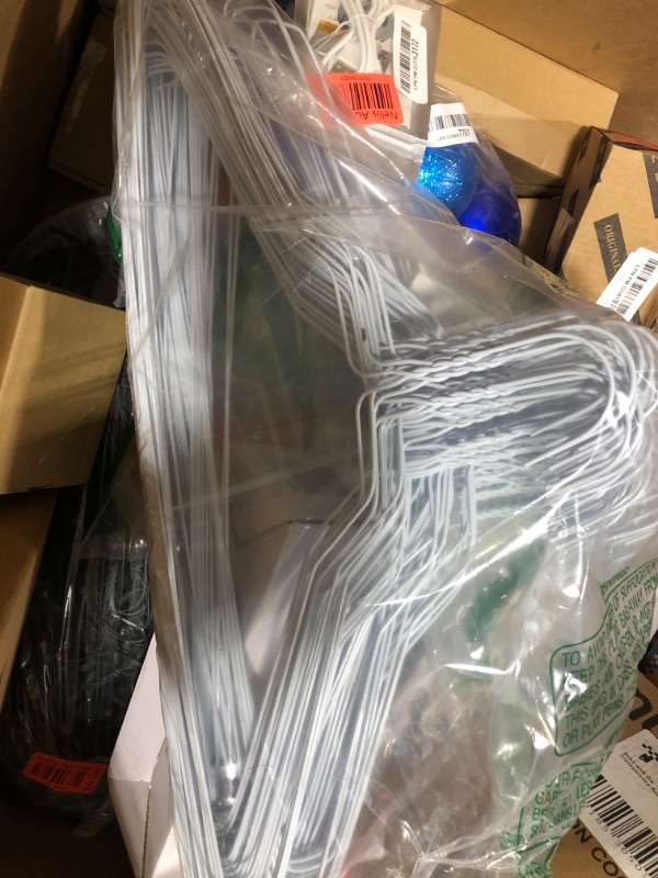 Photo 1 of 100 White Wire Hangers 18" Standard White Clothes Hangers (100, White) Lightweight, Standard Dry Cleaner Coated Steel Hangers