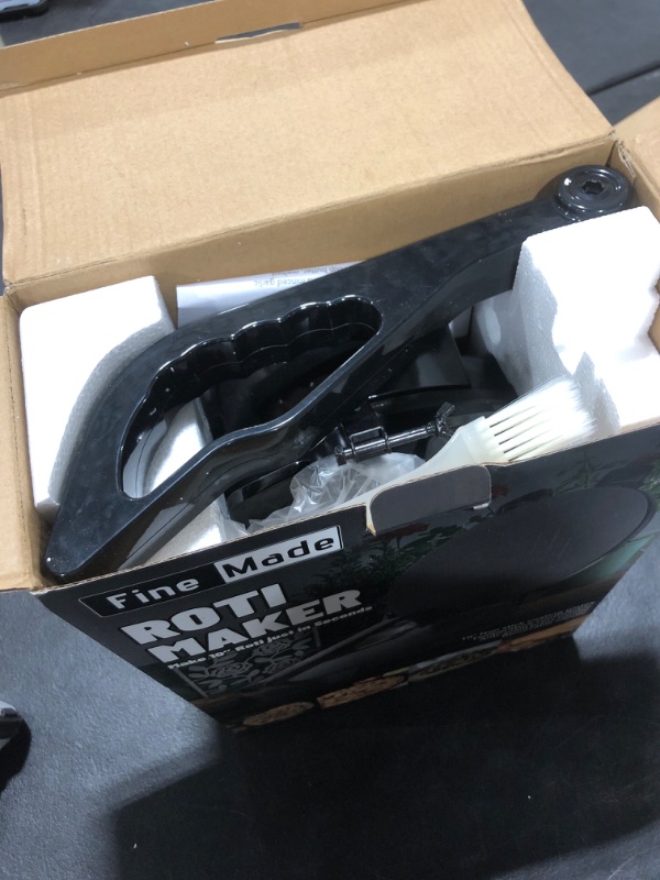 Photo 1 of FineMade Compact Roti Maker Machine, Electric Tortilla Press, 10 inch with Detachable Handle, Chapati Maker Machine, Burrito Maker, Prensa Para Tortillas, Tortillera, Black