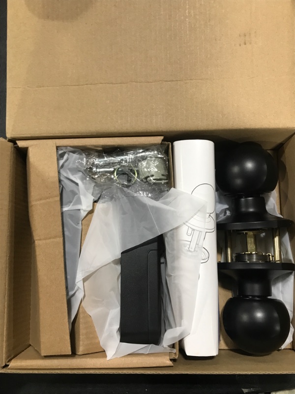 Photo 1 of Veise Fingerprint Door Lock with 2 Door Knobs - Keyless Entry Door Lock with Handle, Electronic Keypad Deadbolt, Smart Front Door Lock Set, Auto Lock, Waterproof, Easy Installation, Matte Black