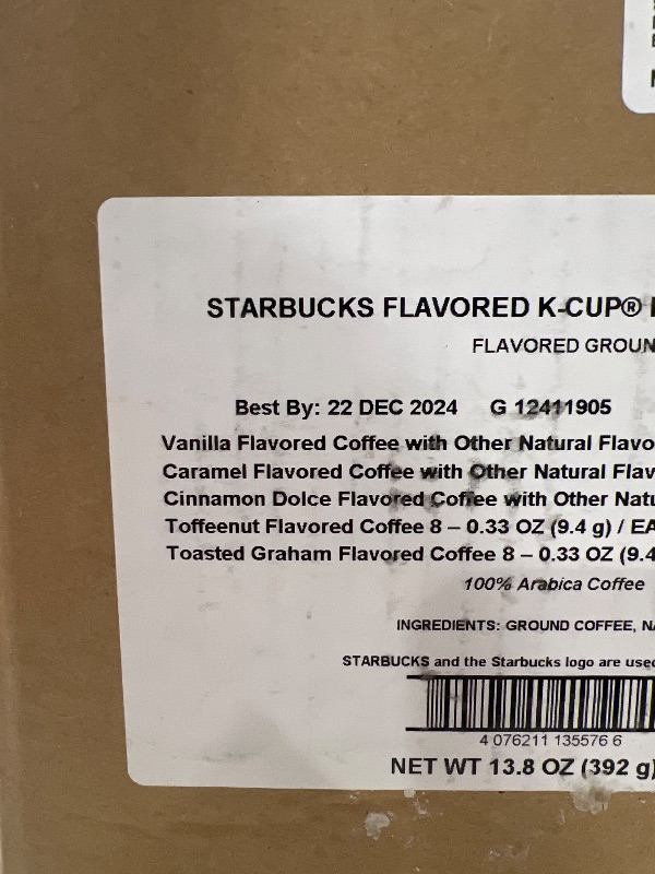 Photo 1 of Starbucks K-Cup Coffee Pods, Naturally Flavored Coffee Variety Pack for Keurig Brewers, 100% Arabica, 1 Box (40 Pods) Flavored Variety Pack 40 Count (Pack of 1)