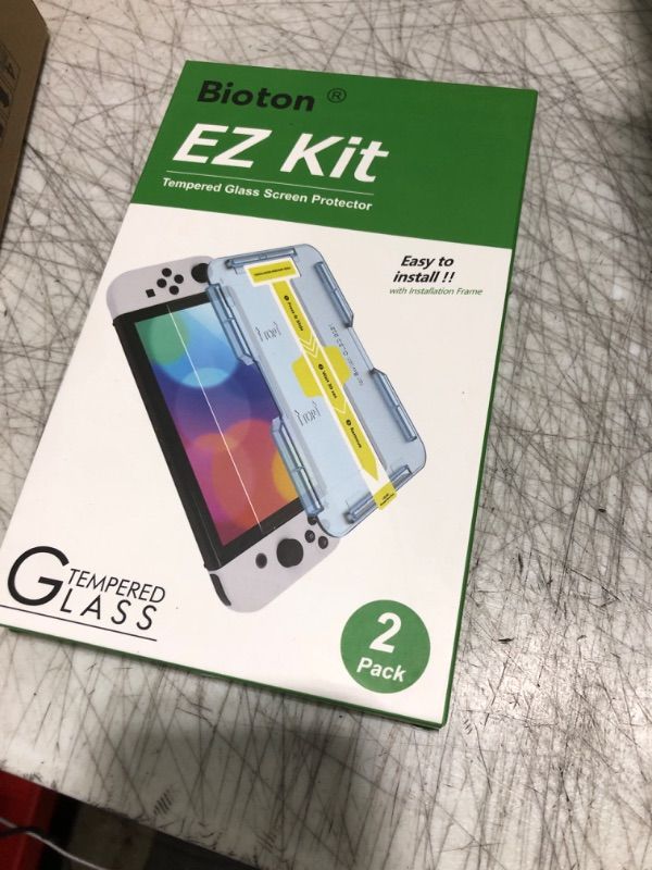 Photo 1 of Bioton Tempered Glass Screen Protector Compatible with Nintendo Switch OLED Model 2021 [EZ Kit] [Automatic Alignment] - 2 Pack