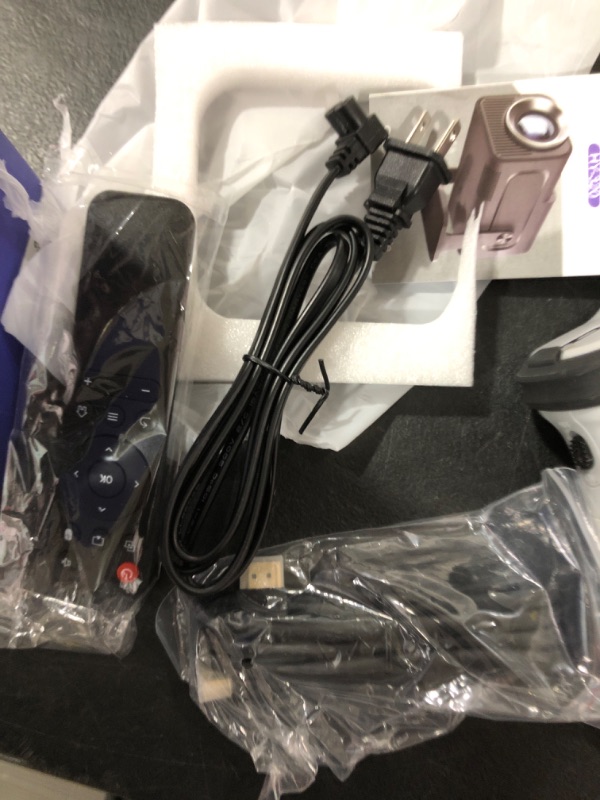 Photo 1 of Allesin Mini Smart Projector with wifi and bluetooth, Full HD 1080P proyector 4K Supported 18000 Lumen, Auto Keystone Ceiling Projector Focu 270 Degree Rotation, Projector with Android11.0, Black