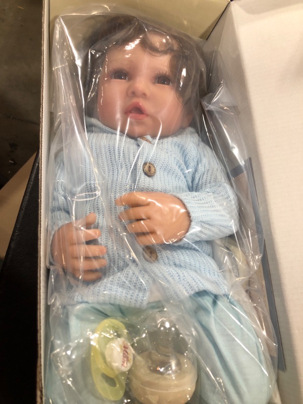 Photo 2 of BABESIDE Lifelike Reborn Baby Dolls - 17 Inch Soft Body & Curls Realistic-Newborn Baby Dolls Real Life Baby Dolls Cloth Body with Feeding Kit for Kids Age 3+