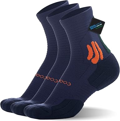 Photo 1 of BRISIRA Coolmax Bamboo Viscose Compression Running Socks Quarter Crew Athletic Cushioned Breathable Anti Blister&Sweat&Odor (SIZE: MEDIUM )