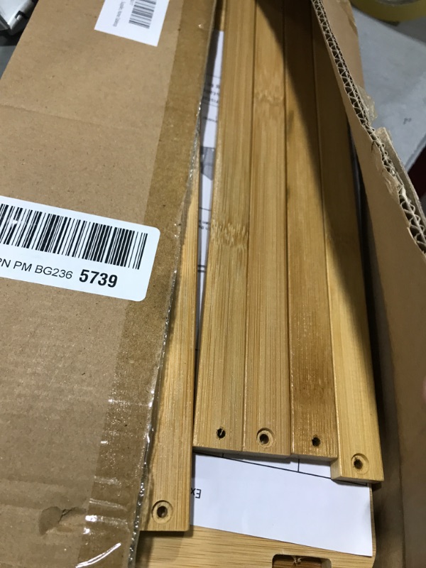 Photo 1 of ZOOFOX Bamboo Desktop Bookshelf, Expandable Desktop Organizer, Small Display Shelf Book Rack for Office Supplies, Home Tabletop