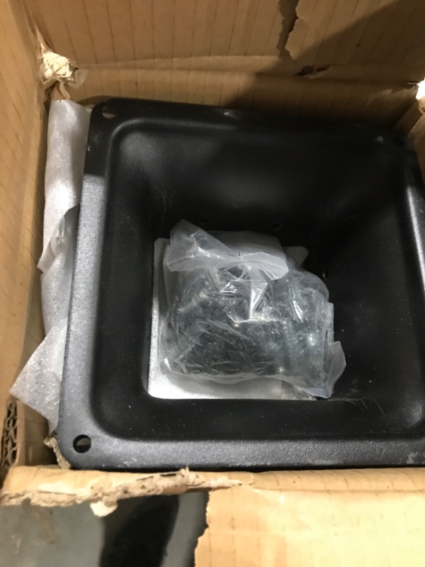 Photo 1 of SPACEEUP 4x4 Post Base Black Square Brackets 5PCS Internal Size 3.6 x 3.6 Inch Heavy Duty Steel Deck Post Base Cover Fit for 4 x 4 Standard Wood Post Anchor Deck Base Plate