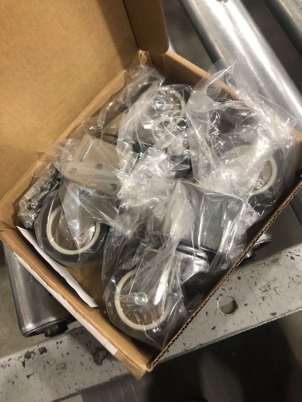 Photo 1 of Nefish Side Mount Casters 2 Inch L-Shaped Small Rubber Caster Set of 4, Ball Bearing 360 Degree Plate Swivel Castors Wheel 600 LBS, Casters Wheels for Furniture, Baby Bed, Kitchen, Cabinet, Table