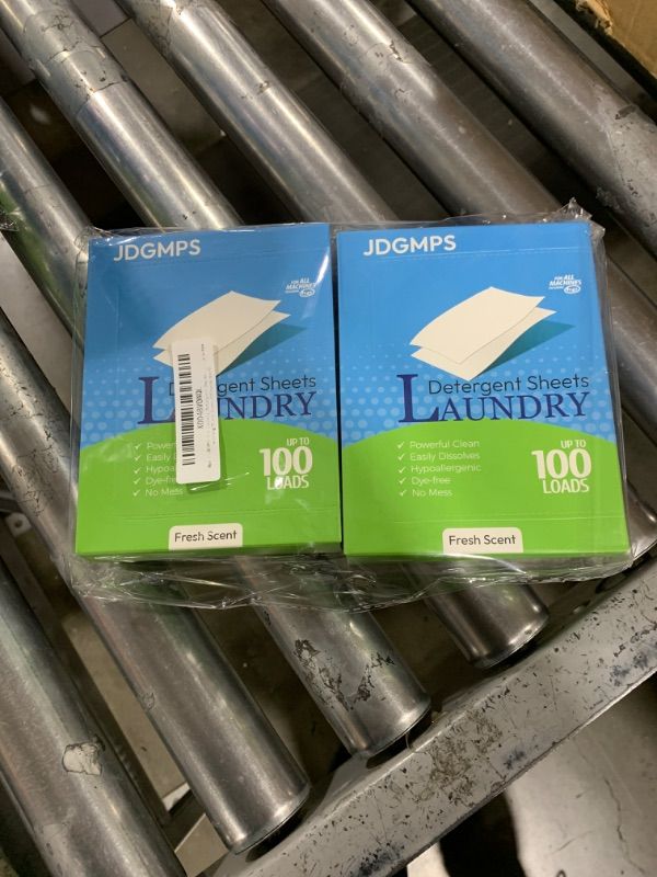 Photo 2 of JDGMPS Eco Laundry Detergent Sheets Concentrated - 200Loads Plant based Free and Clear Strips for HE machine, travel, home clothes washing (Fresh Scent, 50Sheets/pack)