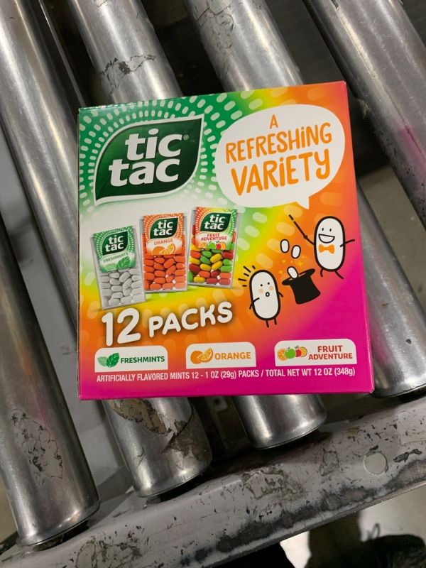 Photo 1 of Tic Tac Flavor Variety Pack, 12 Count, On-the-Go Refreshment, Stocking Stuffers, 1 oz Each