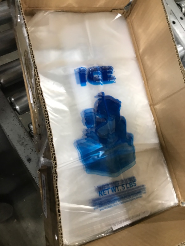 Photo 2 of 5LB Clear Plastic Ice Bags - 1000 Reusable Bags per case - 9"x18" Size - 1.25 mil thickness - Convenient Bulk Pack for Ice Storage and More