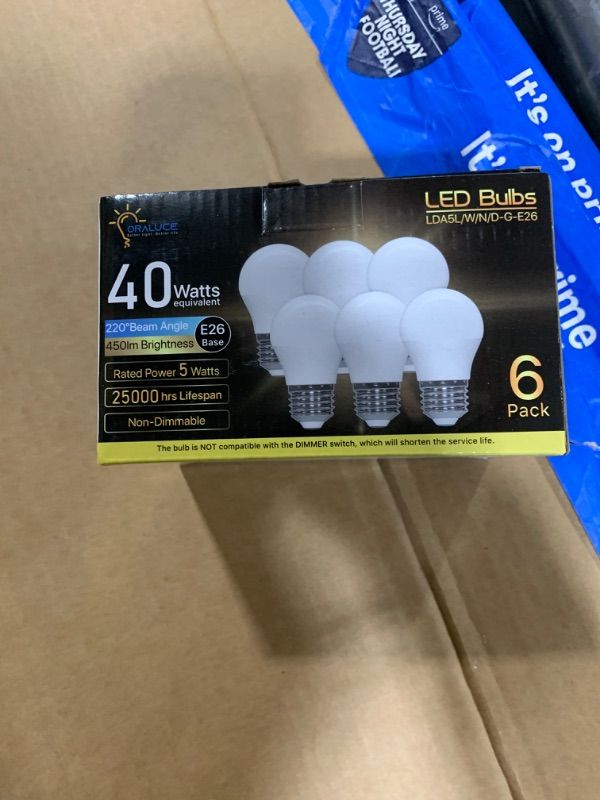 Photo 2 of ORALUCE A15 LED Bulb 5 Watts Cool White 6500K,40W Equivalent Table Lamp Bulb, E26 Standard Screw Base G45 Shape Small Light Bulbs for House Lighting,450 Lumen,Non-Dimmable,6 Pack