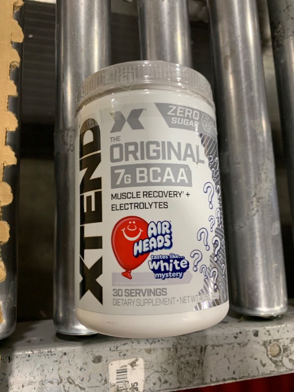 Photo 2 of XTEND Original BCAA Powder Airheads White Mystery | ZERO CARB, ZERO SUGAR - Post Workout Muscle Recovery Drink with Amino Acids - 7g BCAAs for Men & Women | 30 Servings