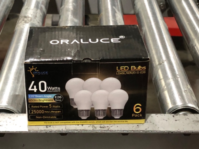 Photo 2 of ORALUCE A15 LED Bulb 5 Watts Cool White 6500K,40W Equivalent Table Lamp Bulb, E26 Standard Screw Base G45 Shape Small Light Bulbs for House Lighting,450 Lumen,Non-Dimmable,6 Pack