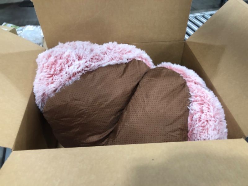 Photo 2 of Jiupety Dog Bed with Standing Paws | Upgraded Soothing Paw Dog Bed | Cozy Comfy Dog Bed | Creative Dog Donut Bed with Bear Paws | Pink XL 32”X32”X10” | Pet Paw Dog Bed for Medium Dogs