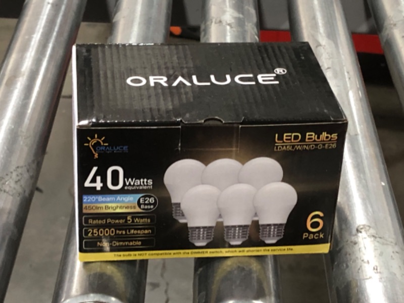 Photo 2 of ORALUCE A15 LED Bulb 5 Watts Cool White 6500K,40W Equivalent Table Lamp Bulb, E26 Standard Screw Base G45 Shape Small Light Bulbs for House Lighting,450 Lumen,Non-Dimmable,6 Pack