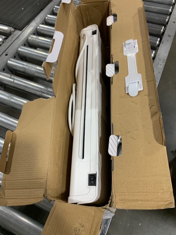 Photo 1 of Heidi Swapp Minc Wheel Foiling Machine Laminator Applicator & Starter Kit,12 inch, White, Includes Transfer Folder, Gold Foil Sheet and 3 Tags, Make Cards, Invitations, and More