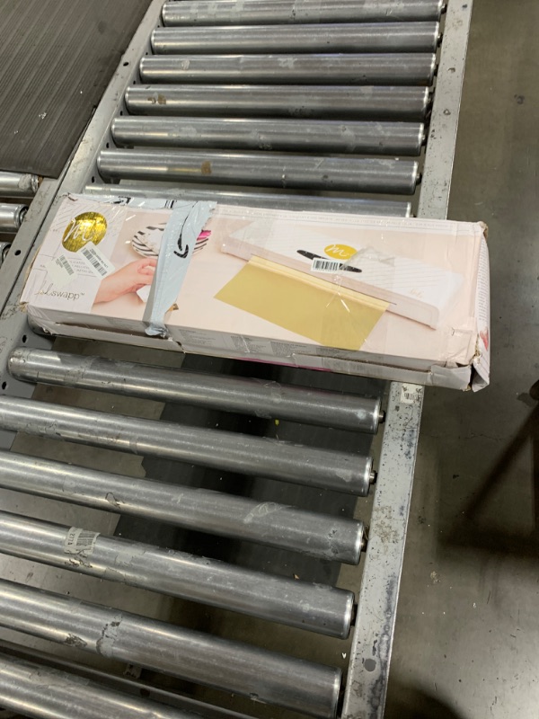 Photo 1 of Heidi Swapp Minc Wheel Foiling Machine Laminator Applicator & Starter Kit,12 inch, White, Includes Transfer Folder, Gold Foil Sheet and 3 Tags, Make Cards, Invitations, and More